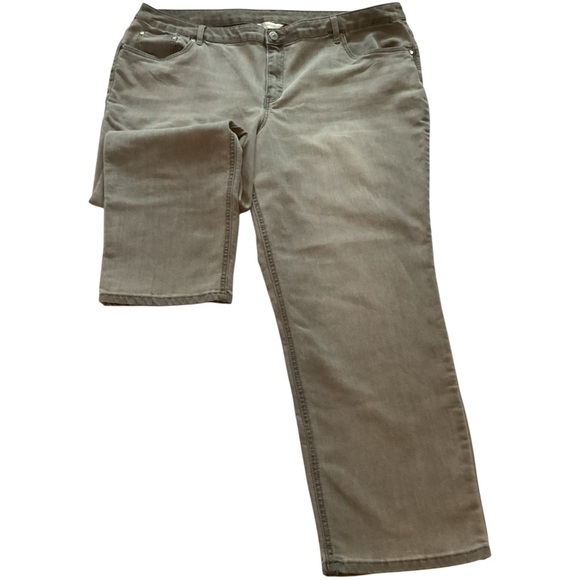 CJ Banks Women's Straight Leg Jeans in Gray, Plus Size 24W (3X) - Picture 2 of 12